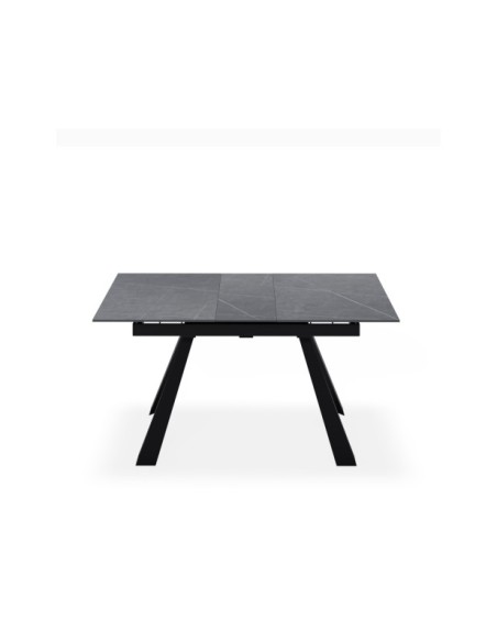 Mesa Extensible KLARA 120/150x80 cm, Porcelánico / Metal / Gris / Negro