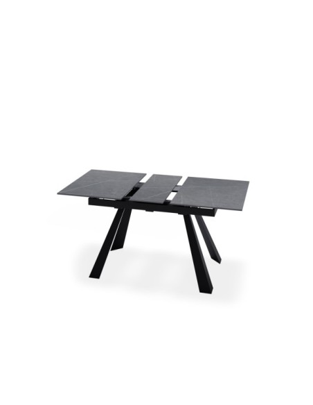 Mesa Extensible KLARA 120/150x80 cm, Porcelánico / Metal / Gris / Negro
