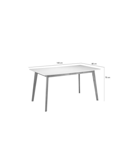 Mesa MOIRA 140x80 cm de Comedor, Chapa de Roble / Madera / Roble