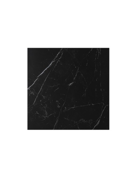 Mesa Baja LOWE 70x70x75 cm de Comedor, Porcelánico / Metal / Negro