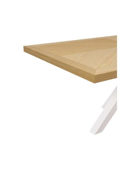 Mesa JULES 180x100 cm de Comedor, Chapa de Roble / Metal / Roble / Blanco
