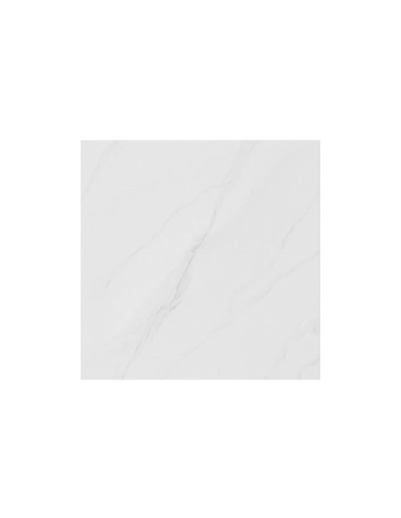 Mesa Alta LOWE 70x70x96 cm de Comedor, Porcelánico / Metal / Blanco / Negro