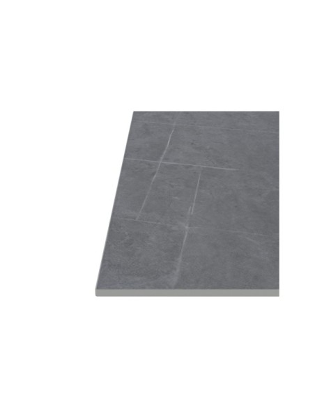 Mesa Alta LOWE 70x70x96 cm de Comedor, Porcelánico / Metal / Gris / Negro