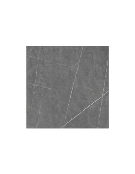 Mesa Alta LOWE 70x70x96 cm de Comedor, Porcelánico / Metal / Gris / Negro