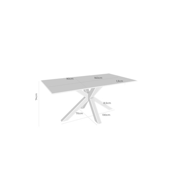 Mesa KOON 160x90 cm de Comedor,...