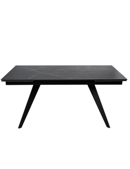 Mesa KONRAD 180x90 cm de Comedor, Porcelánico / Metal /  Negro