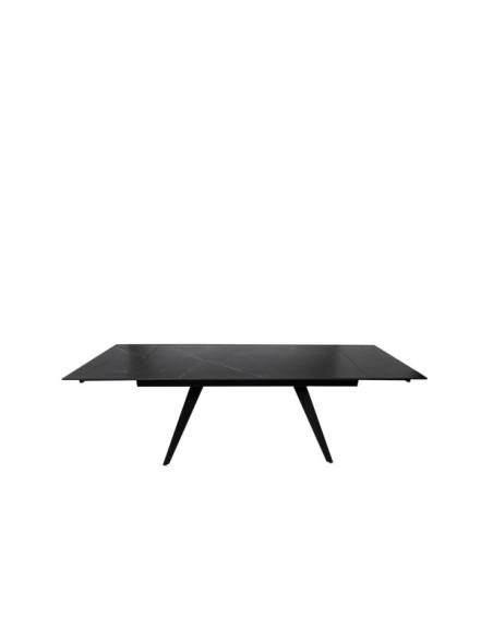 Mesa KONRAD 180x90 cm de Comedor, Porcelánico / Metal /  Negro