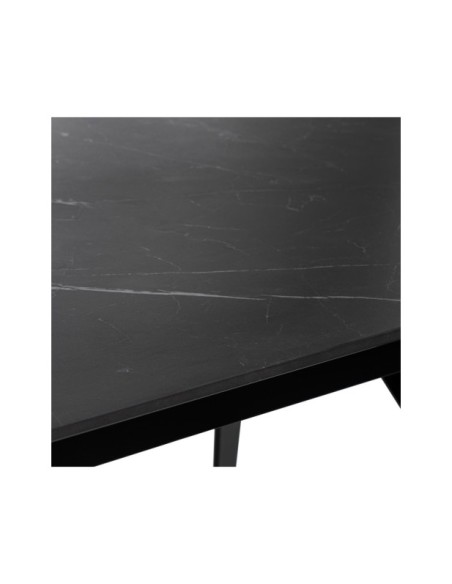 Mesa KONRAD 180x90 cm de Comedor, Porcelánico / Metal /  Negro