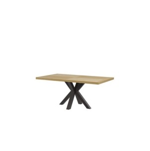 Mesa JULES 140x90 cm de Comedor, Chapa de Roble / Metal /...