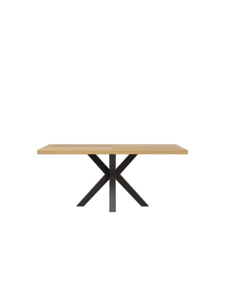 Mesa JULES 140x90 cm de Comedor, Chapa de Roble / Metal / Roble / Negro