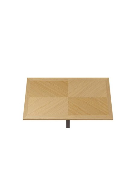 Mesa JULES 140x90 cm de Comedor, Chapa de Roble / Metal / Roble / Negro