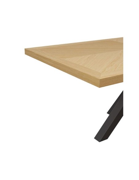 Mesa JULES 140x90 cm de Comedor, Chapa de Roble / Metal / Roble / Negro