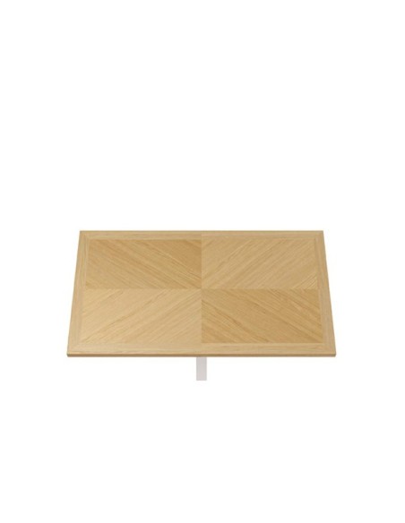 Mesa JULES 140x90 cm de Comedor, Chapa de Roble / Metal / Roble / Blanco