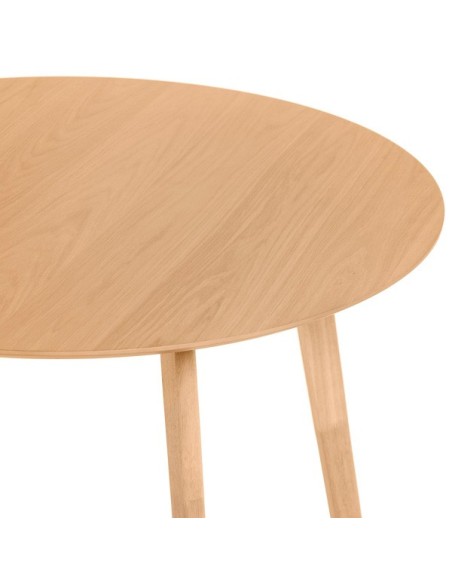 Mesa NONA Ø100x75 cm de Comedor, Chapa de Roble / Madera / Roble