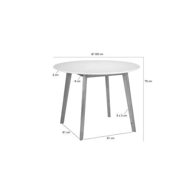 Mesa NONA Ø100x75 cm de Comedor,...