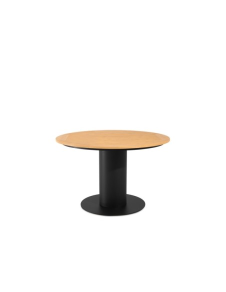 Mesa THELMA Ø120x75 cm de Comedor, Polimadera / Acero / Negro