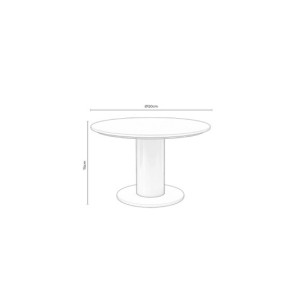 Mesa THELMA Ø120x75 cm de Comedor, Polimadera / Acero /... 2