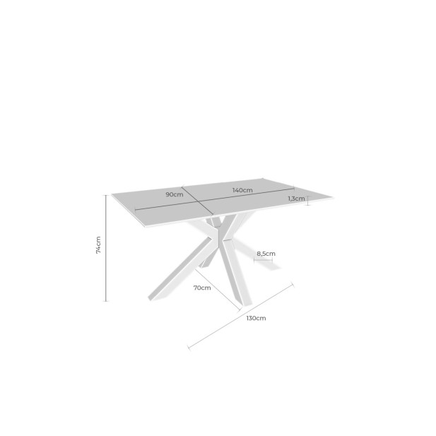 Mesa KOON 140x90 cm de Comedor,...