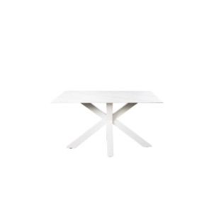 Mesa KOON 140x90 cm de Comedor, Porcelánico / Metal / Blanco 2