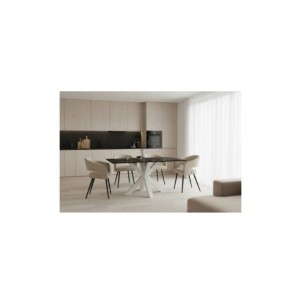 Mesa KOON 140x90 cm de Comedor, Porcelánico / Metal /...