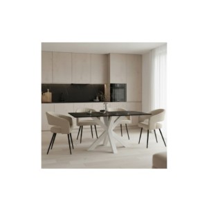 Mesa KOON 140x90 cm de Comedor, Porcelánico / Metal /... 2
