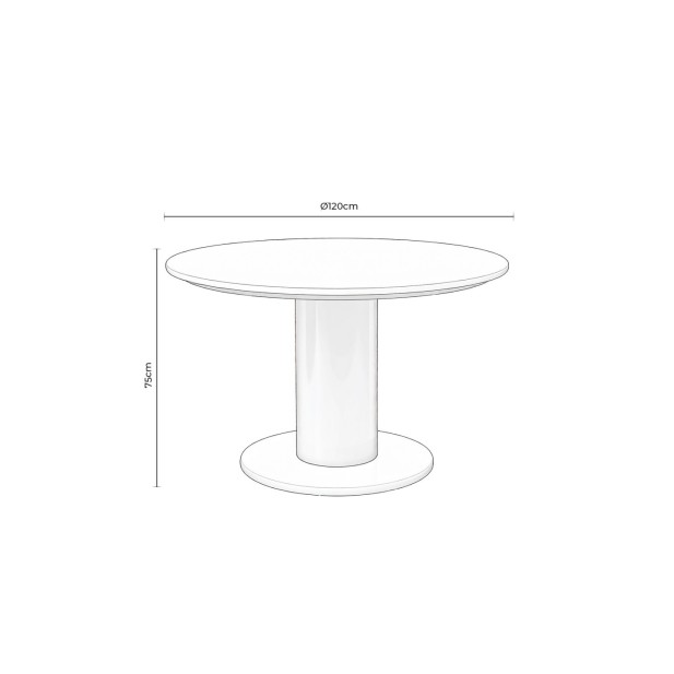 Mesa THELMA Ø120x75 cm de Comedor,...