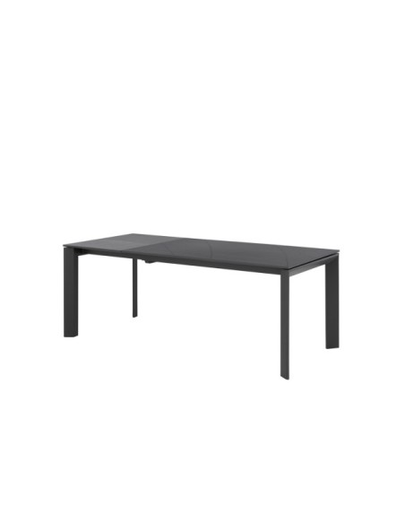 Mesa Extensible MARIAH 160/240x90 cm, Porcelánico / Metal / Negro