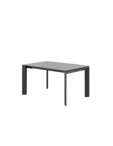 Mesa Extensible MARIAH 160/240x90 cm, Porcelánico / Metal / Gris / Negro