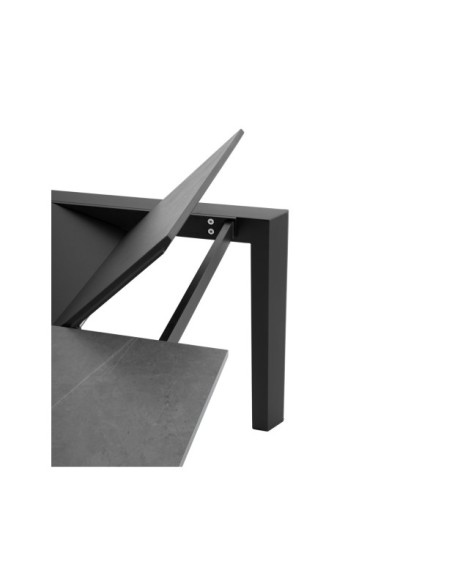 Mesa Extensible MARIAH 160/240x90 cm, Porcelánico / Metal / Gris / Negro