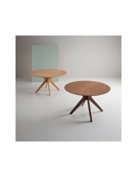 Mesa KARINE Ø120x74 cm de Comedor, Madera de Roble / Roble