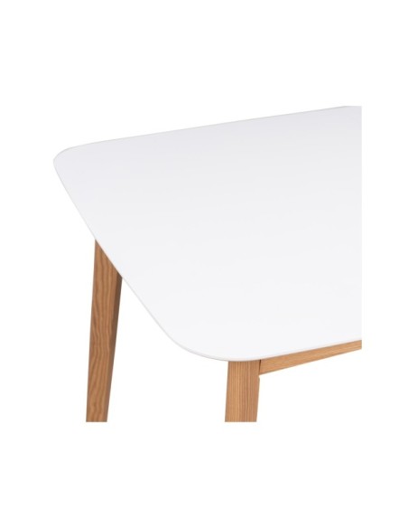 Mesa Extensible NOHORA, 140/188x90 cm, MDF / Madera / Blanco / Roble