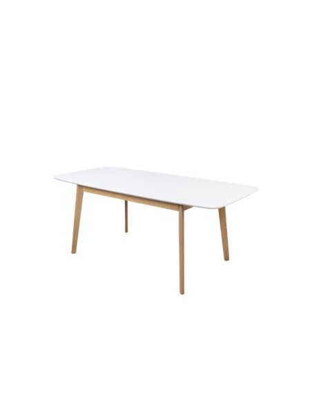 Mesa Extensible NOHORA, 140/188x90 cm, MDF / Madera / Blanco / Roble