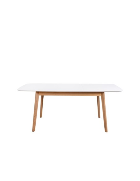 Mesa Extensible NOHORA, 140/188x90 cm, MDF / Madera / Blanco / Roble