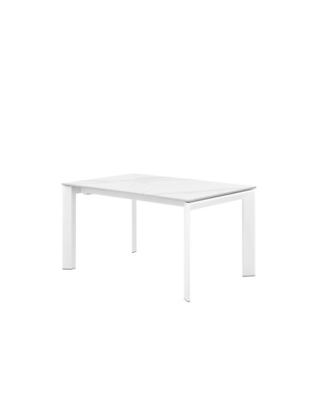 Mesa Extensible MARIAH 160/240x90 cm, Porcelánico / Metal / Blanco