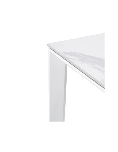 Mesa Extensible MARIAH 160/240x90 cm, Porcelánico / Metal / Blanco