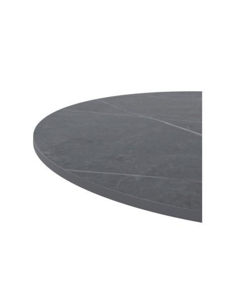 Mesa Baja STATEMENT Ø70x75 cm de Comedor, Porcelánico / Metal / Gris / Negro