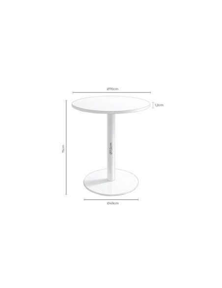Mesa Baja STATEMENT Ø70x75 cm de Comedor, Porcelánico / Metal / Gris / Negro