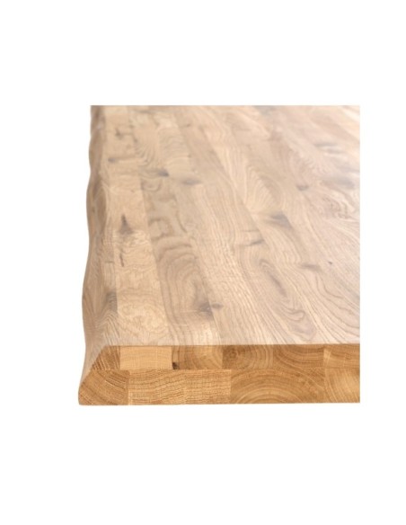 Mesa MOODY 200x100 cm de Comedor, Metal / Madera de Roble / Natural / Negro