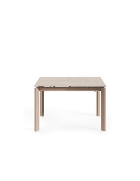 Mesa Extensible CENTAURUS 140/200x90 cm, Porcelánico / Metal / Travertino / Beige