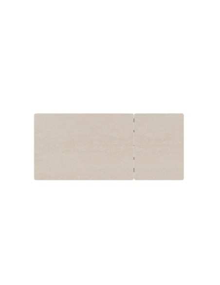 Mesa Extensible CENTAURUS 140/200x90 cm, Porcelánico / Metal / Travertino / Beige