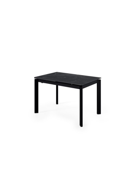 Mesa Extensible CENTAURUS 140/200x90 cm, Porcelánico / Metal / Negro