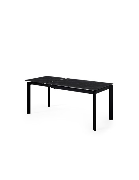 Mesa Extensible CENTAURUS 140/200x90 cm, Porcelánico / Metal / Negro