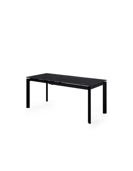 Mesa Extensible CENTAURUS 140/200x90 cm, Porcelánico / Metal / Negro