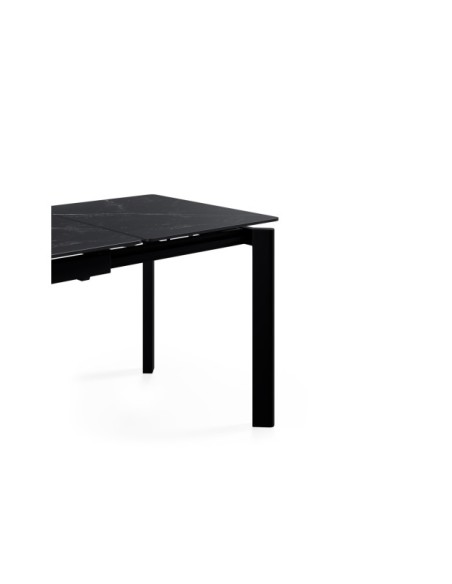 Mesa Extensible CENTAURUS 140/200x90 cm, Porcelánico / Metal / Negro