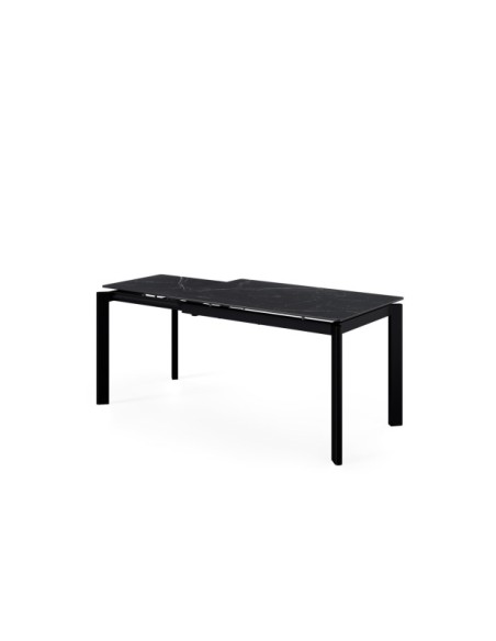 Mesa Extensible CENTAURUS 140/200x90 cm, Porcelánico / Metal / Negro