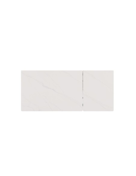 Mesa Extensible CENTAURUS 140/200x90 cm, Porcelánico / Metal / Blanco / Negro