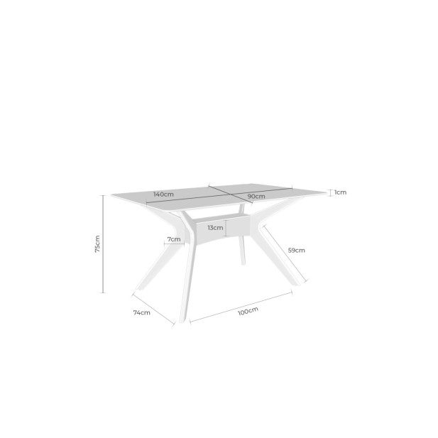Mesa NEILS 140x90 cm de Comedor,...