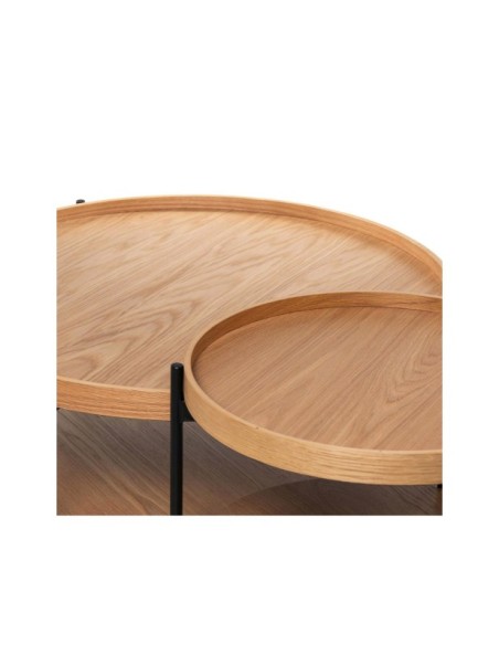 Mesa de Centro LICHT, Chapa de Roble / Metal / Natural