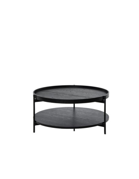 Mesa de Centro LICHT, Chapa de Roble / Metal / Negro