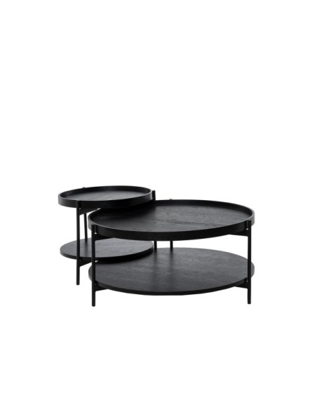 Mesa de Centro LICHT, Chapa de Roble / Metal / Negro